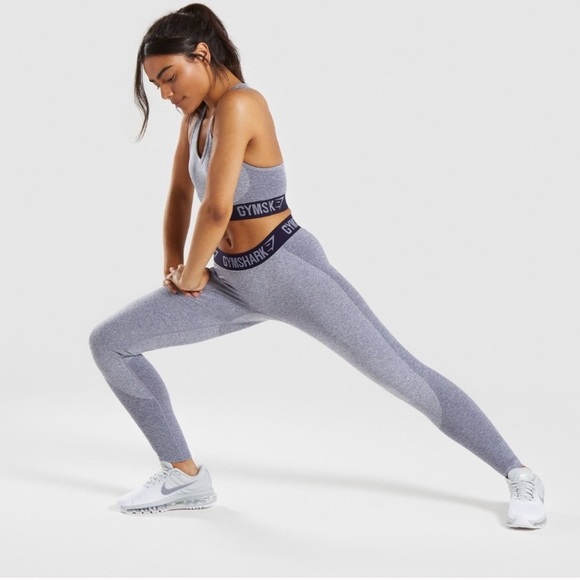 Gymshark Pants - Gymshark Flex Leggings Steel Blue Marl Mid Rise S